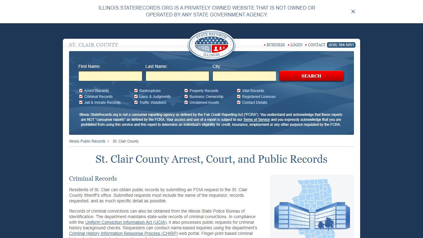 St. Clair County Arrest, Court, and Public Records