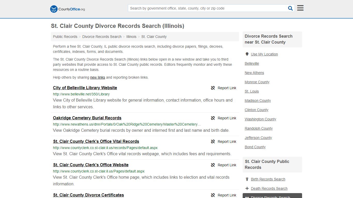 Divorce Records Search - St. Clair County, IL (Divorce ...